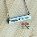 Custom Bar Necklace 2 names and heart