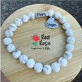 Stone Bracelet w/ Heart Charm Engraved