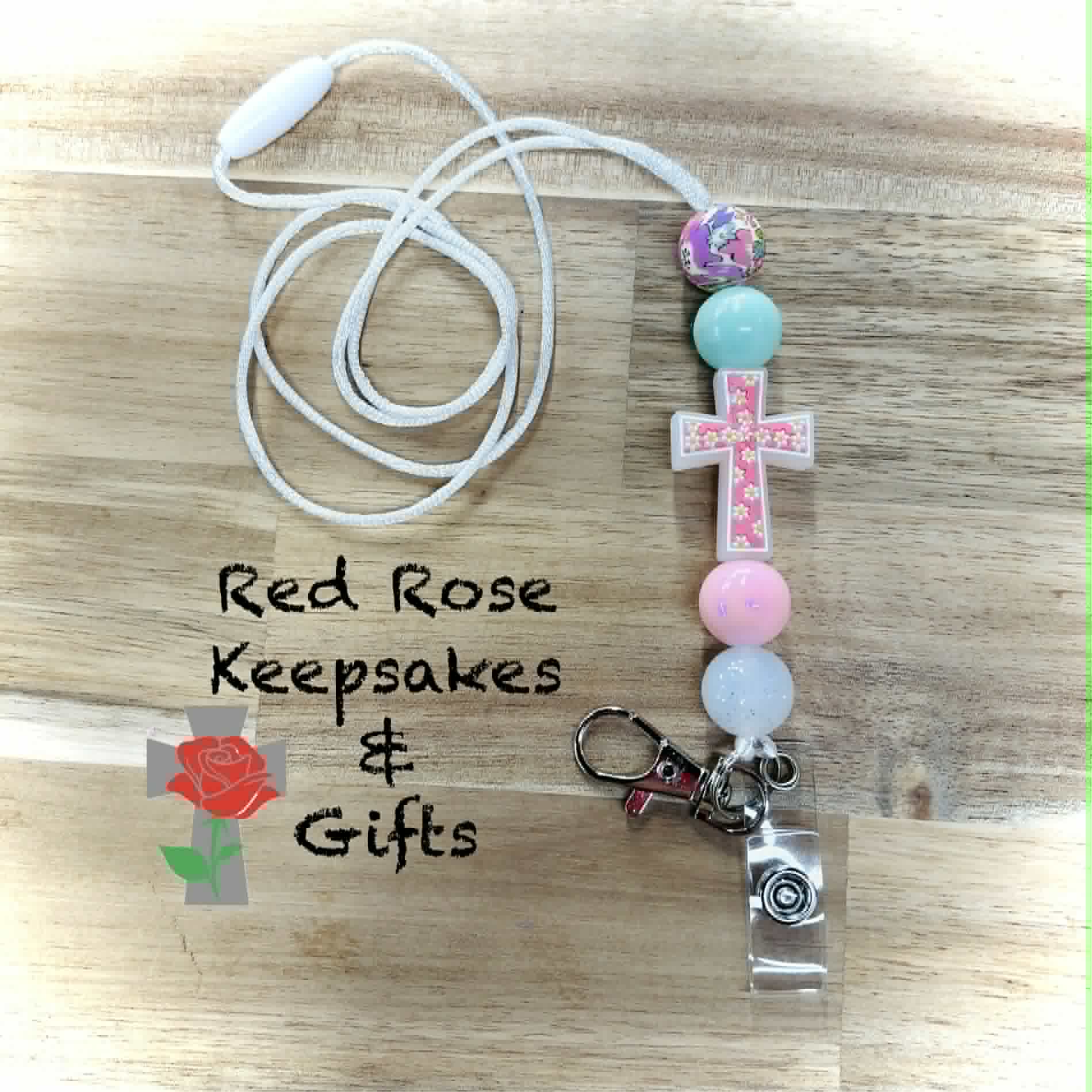 Breakaway Lanyard Pink Cross