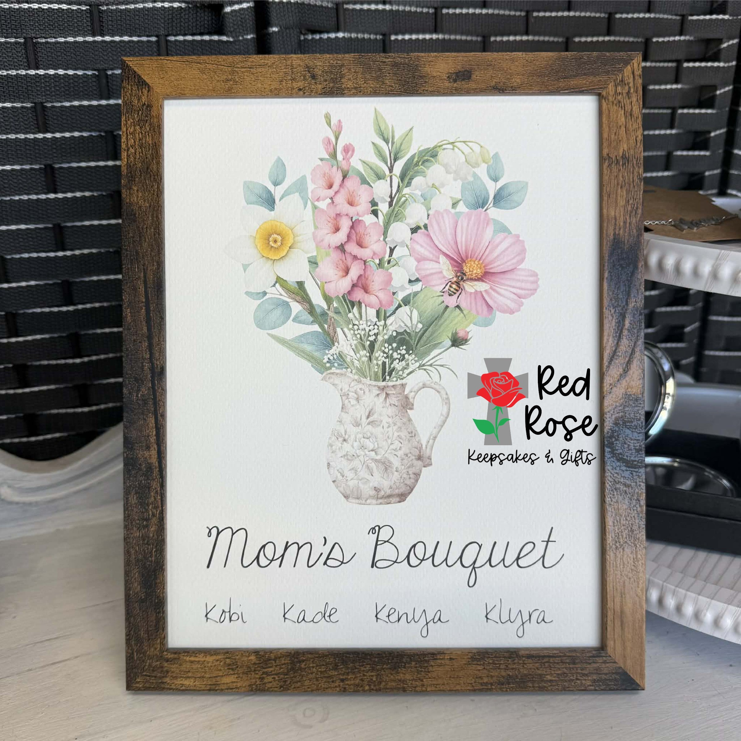 Bouquet Flower Print with 8x10 frame