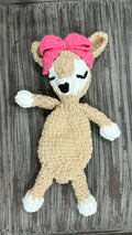 Crochet Deer with Bow Lovey