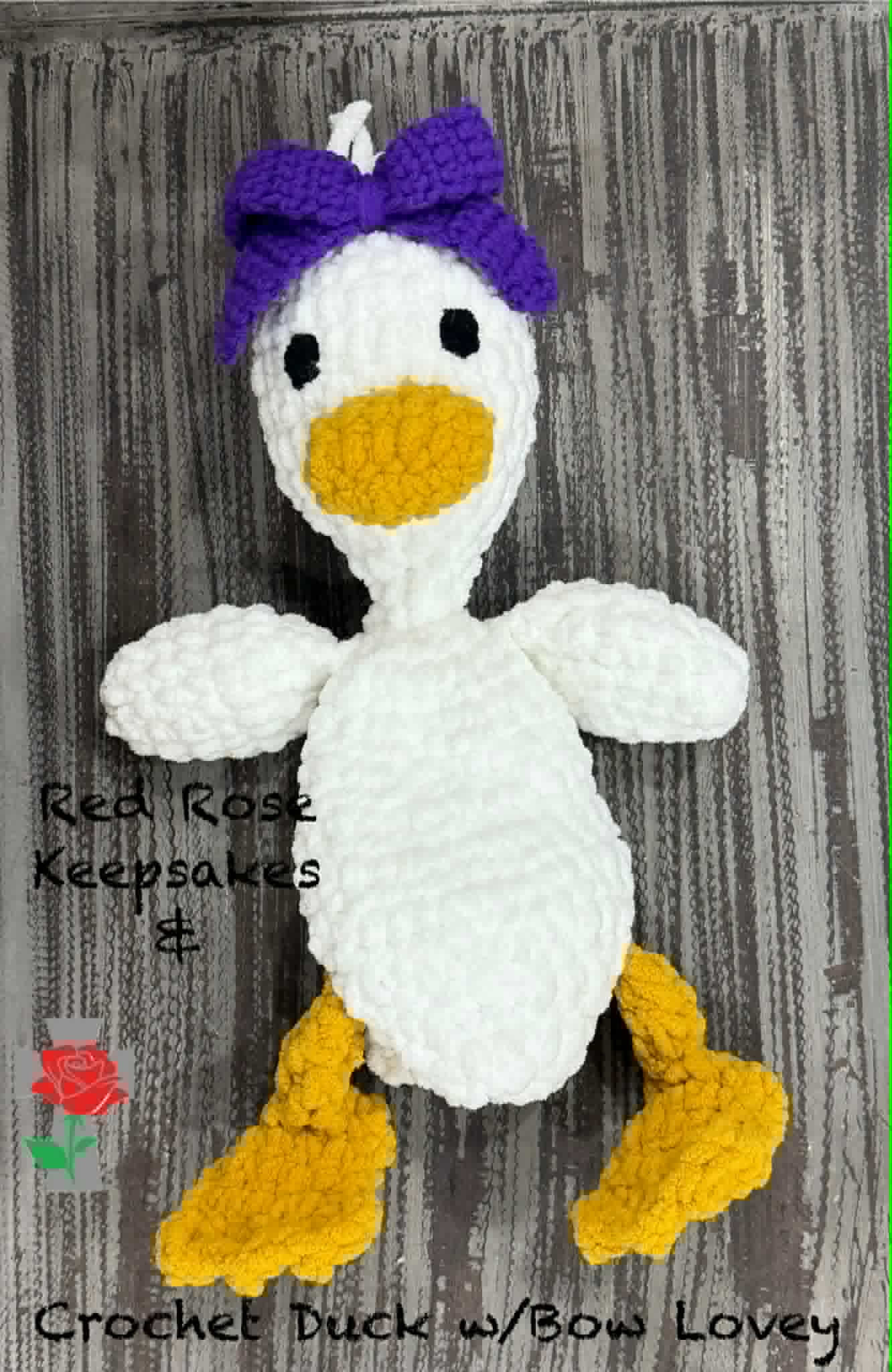Crochet Duck with Bow Lovey