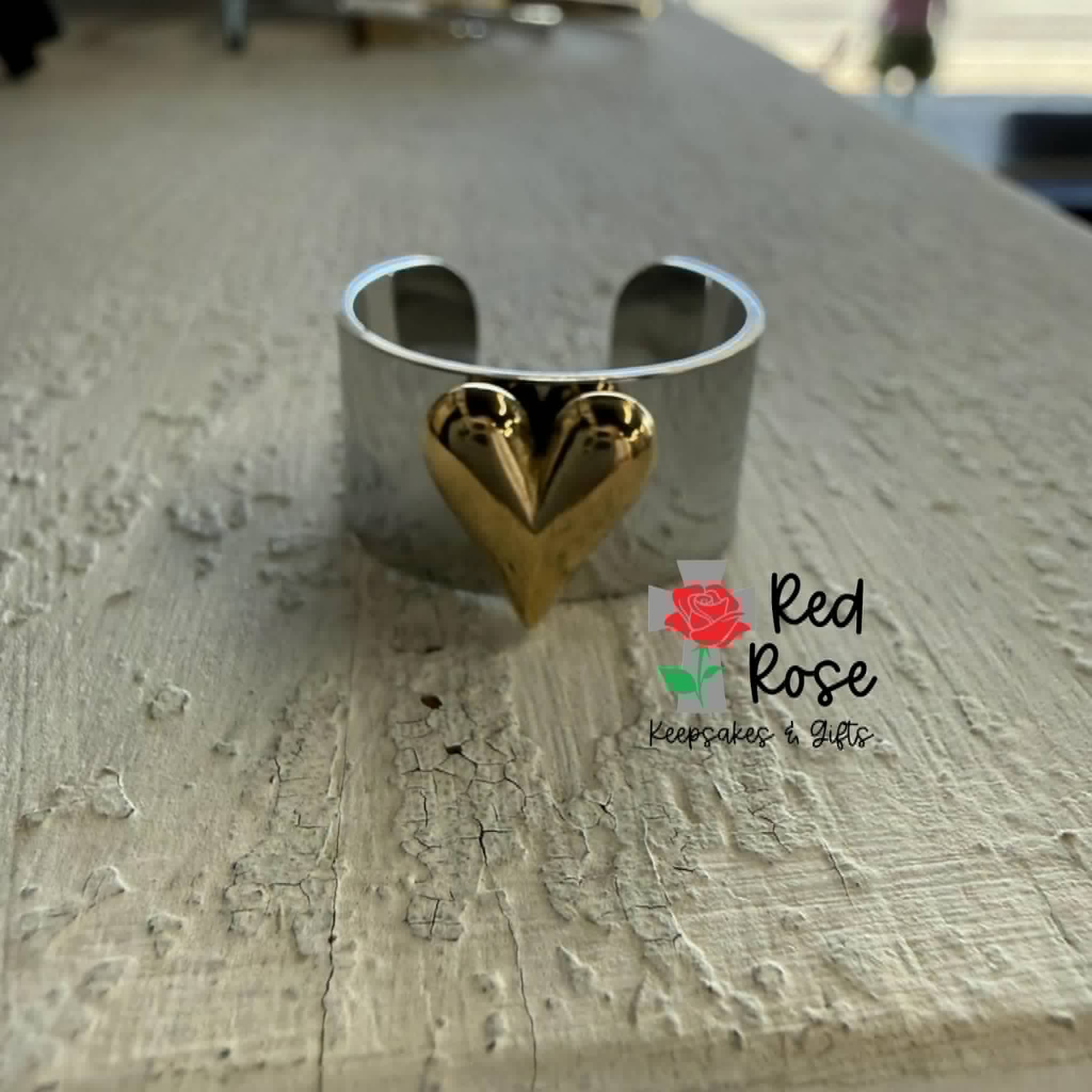 Gold & Silver Heart Ring