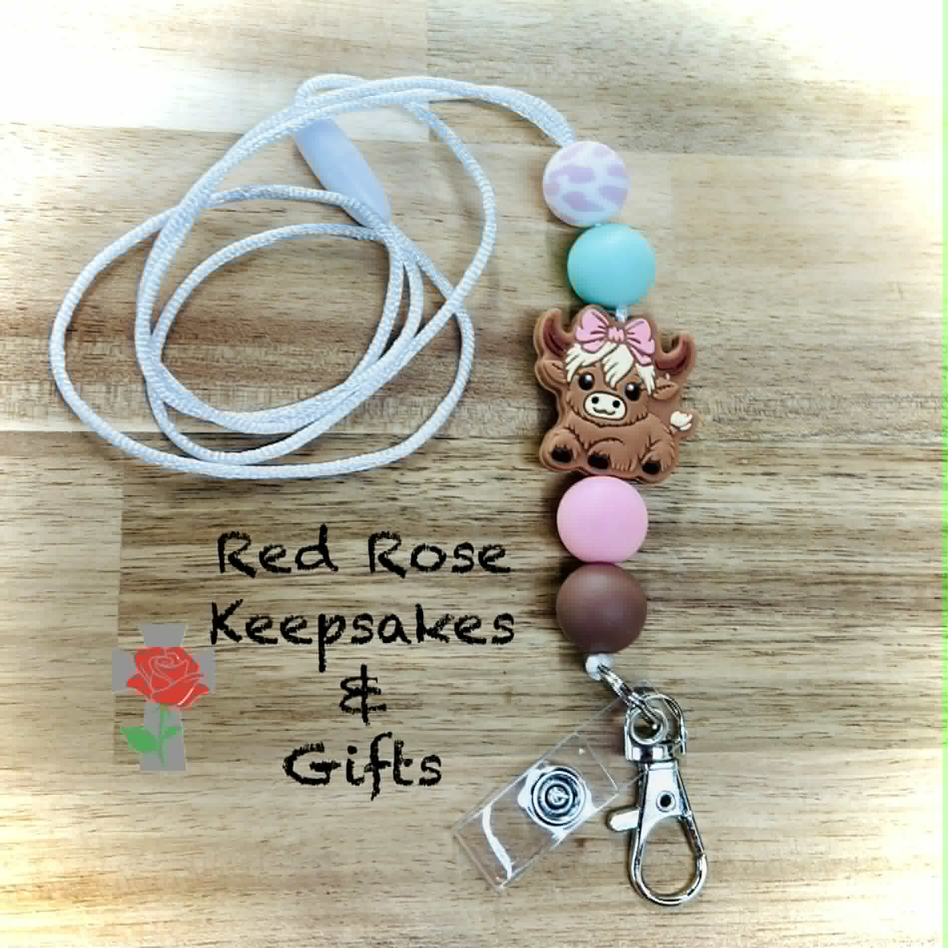 Breakaway Lanyard Cow Pink